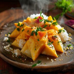 Fresh Cheese Corn Triangle prepared with authentic ingredients, homemade Indian food, Cheese Corn Triangle online delivery