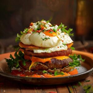 Fresh Egg Burger prepared with authentic ingredients