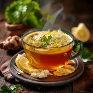 Fresh Ginger Lemon Honey Tea prepared with authentic ingredients, homemade Indian food, Ginger Lemon Honey Tea online delivery
