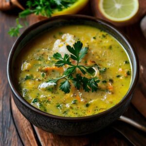 Fresh Lemon Coriander Soup prepared with authentic ingredients, homemade Indian food, lemon coriander soup online delivery