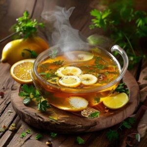 Fresh Lemon Tea prepared with authentic ingredients, homemade Indian food, lemon tea online delivery