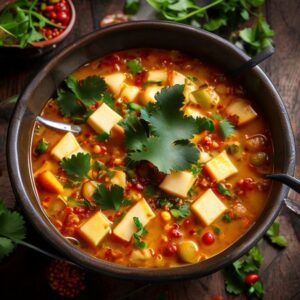 Fresh Veg Hot & Sour Soup prepared with authentic ingredients, homemade Indian food, Veg Hot & Sour Soup online delivery