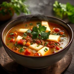 Fresh Veg Manchow Soup prepared with authentic ingredients, homemade Indian food, Veg Manchow Soup online delivery
